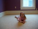 Lounging in her new room